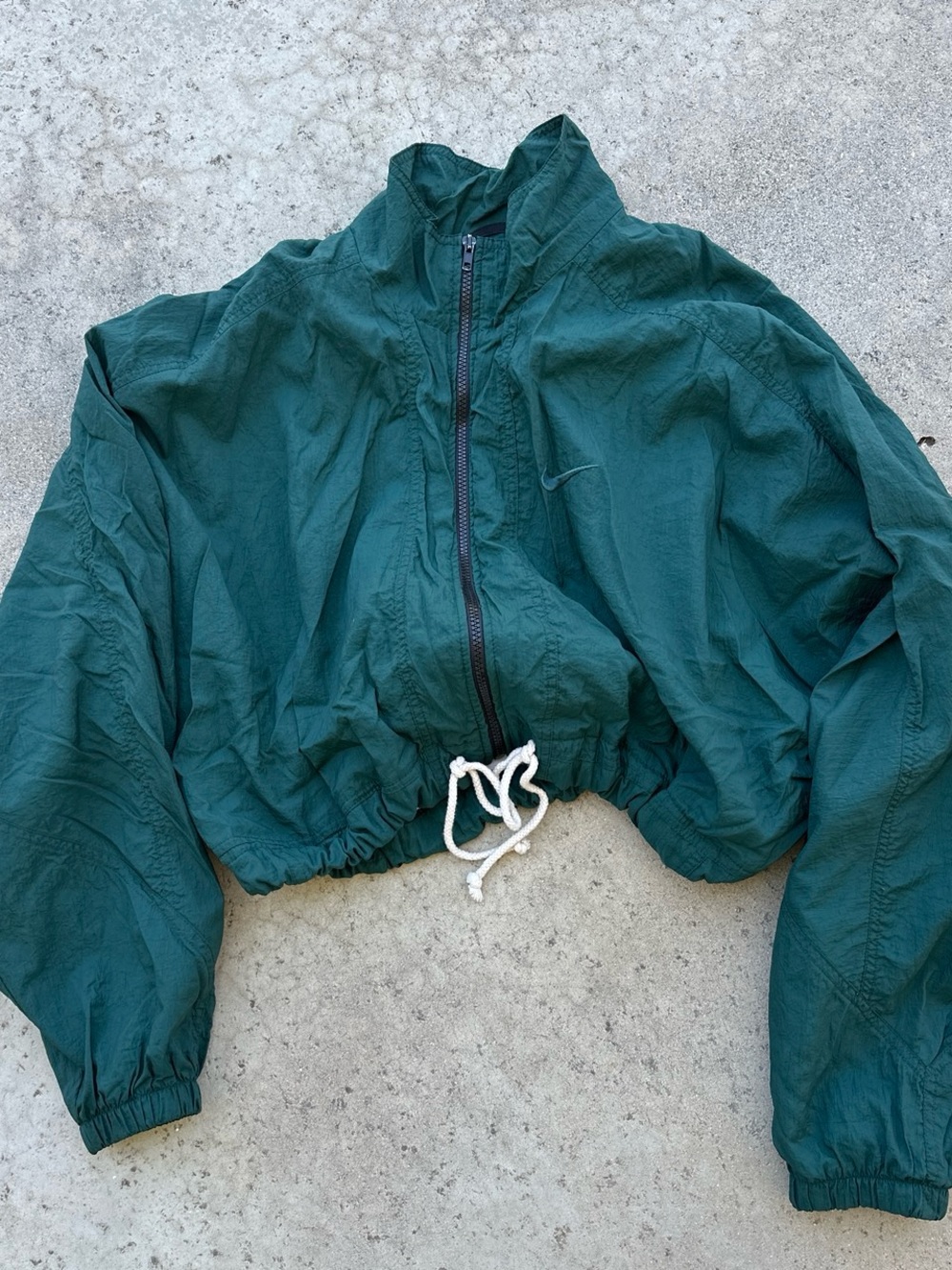 Nike redone Cropped Windbreaker Jacket in Deep Teal